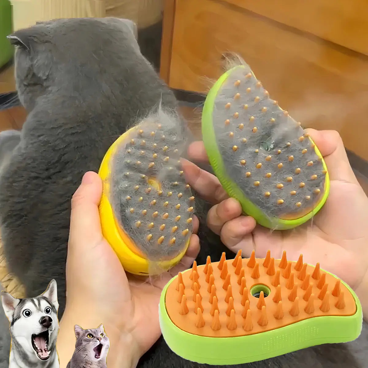 CEPILLO DE VAPOR PARA MASCOTAS 3 EN 1