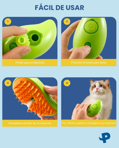 CEPILLO DE VAPOR PARA MASCOTAS 3 EN 1